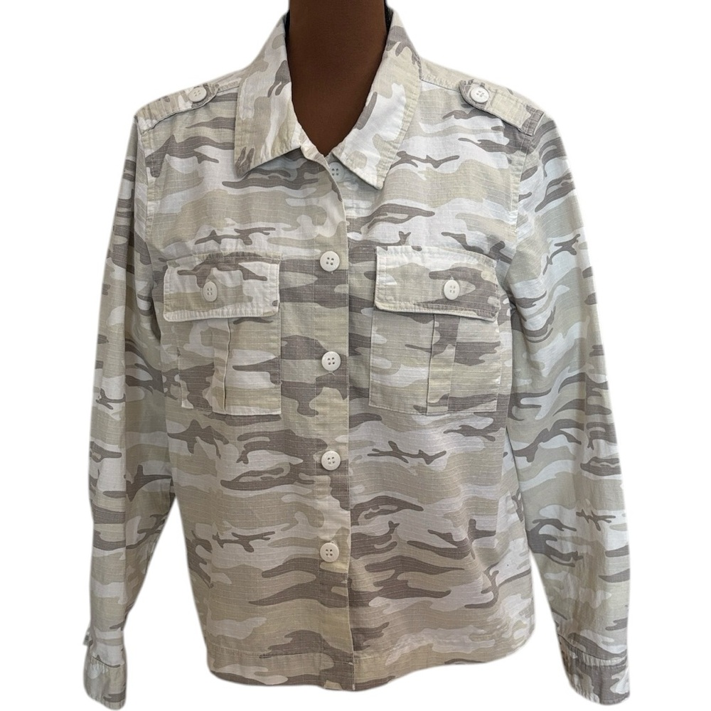 Sanctuary Grey Cream‎ White Camo Jacket Size M